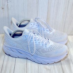 Hoka One One Clifton 7 Running Shoes Triple White Men’s Size 10 1110508 WWH